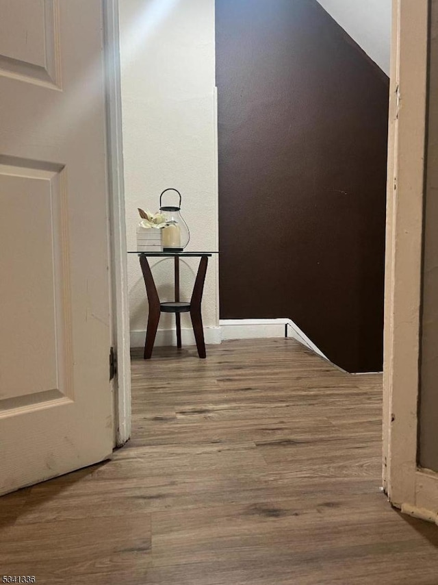 hallway featuring wood finished floors