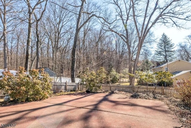 view of patio / terrace featuring a fenced front yard