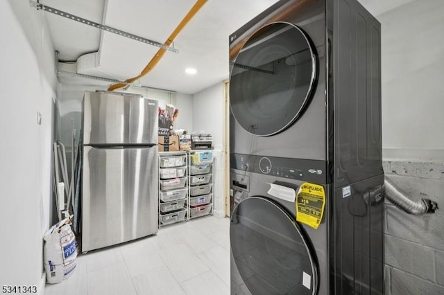 4 Dorrien Rd, Livingston Twp, NJ 07039 - laundry room with stacked washing machine and dryer