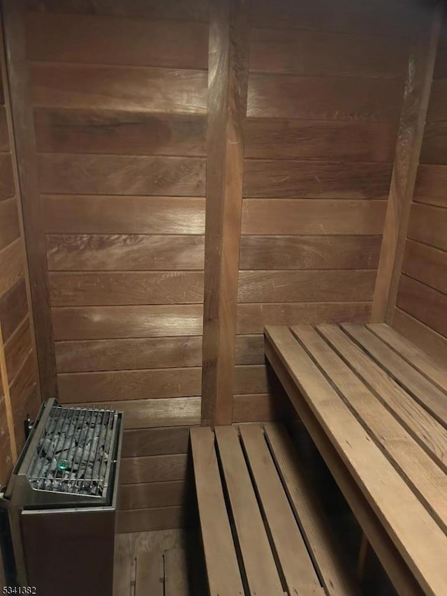 view of sauna