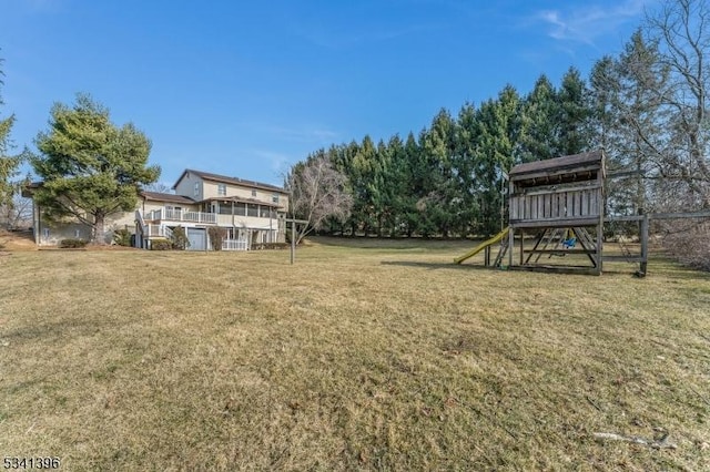 view of yard featuring a playground