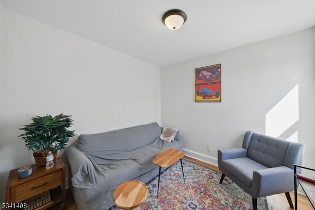 interior space with baseboards and wood finished floors