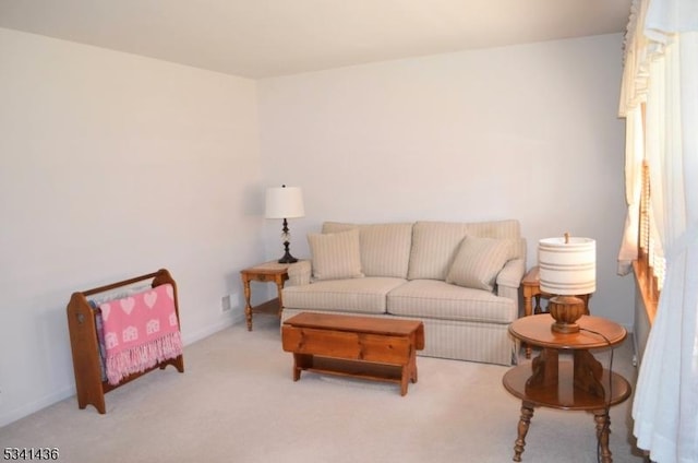 living room with carpet floors