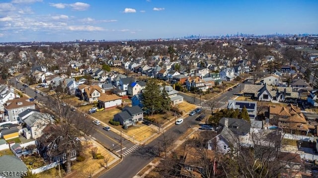 aerial view with a residential view