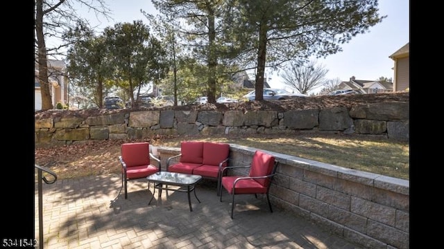 view of patio / terrace with an outdoor living space