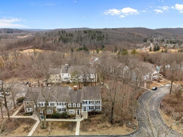 aerial view featuring a mountain view