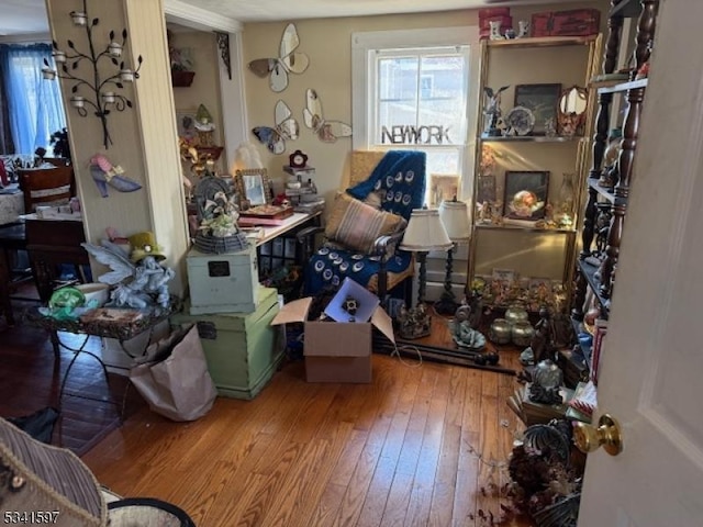 miscellaneous room with hardwood / wood-style flooring