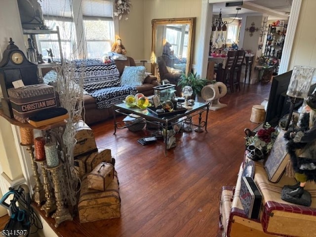 living room featuring wood finished floors