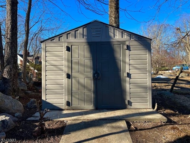 view of shed