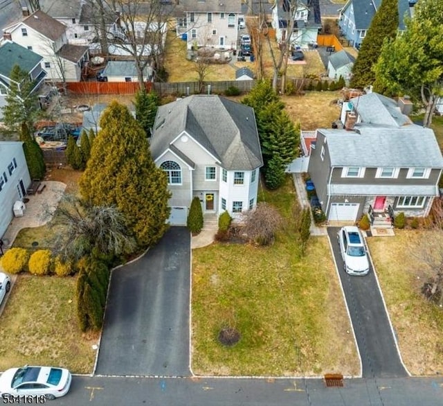 aerial view featuring a residential view