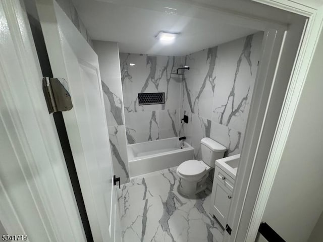 299 Halladay St, Jersey City, NJ 07304 - full bath featuring marble finish flooring, bathing tub / shower combination, toilet, and vanity