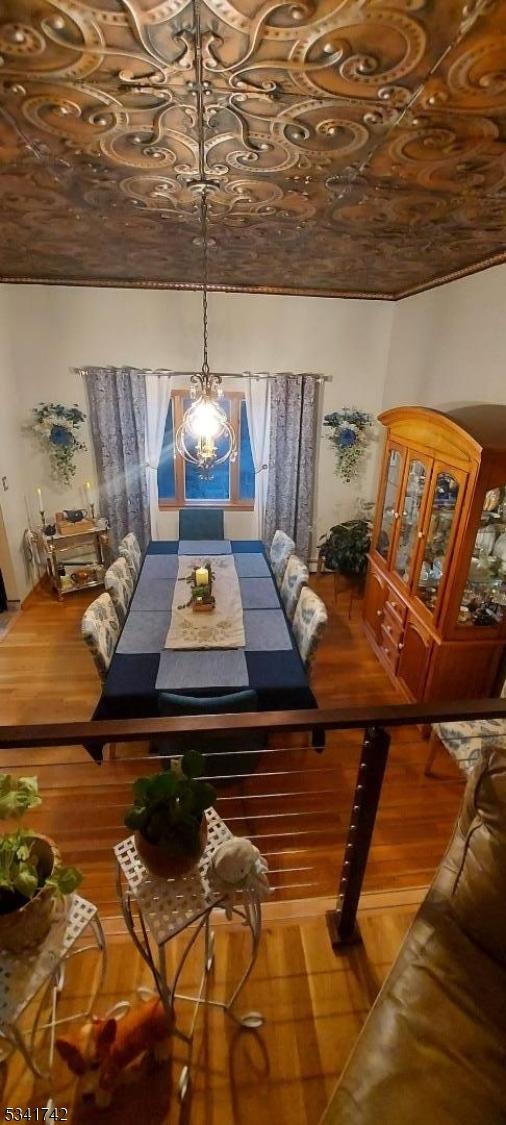 dining space featuring wood finished floors