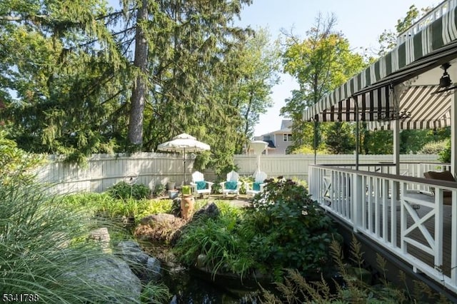 view of yard with fence