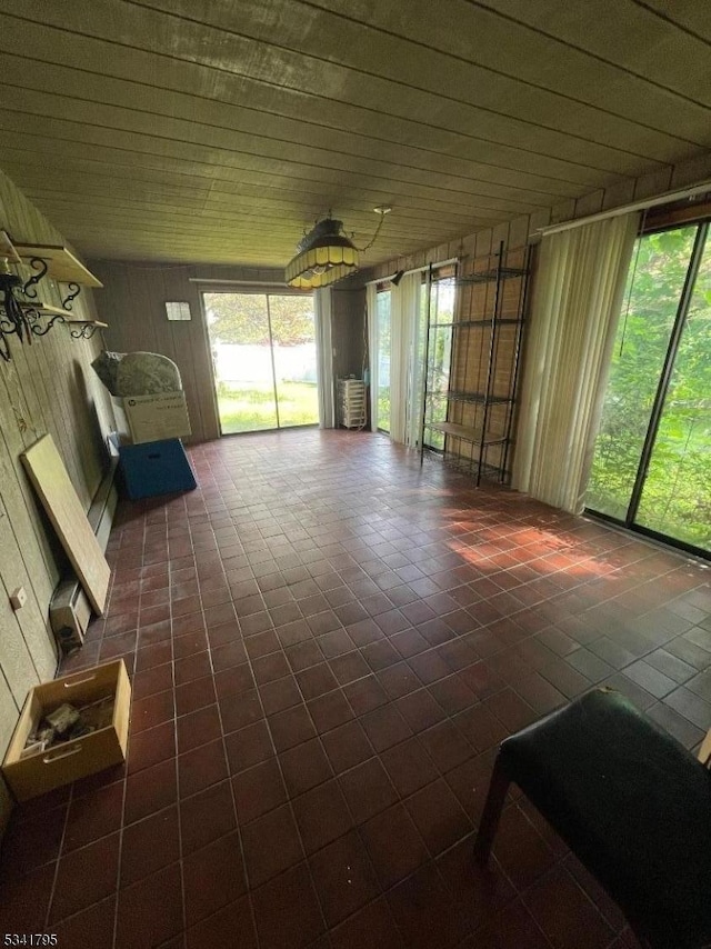 unfurnished sunroom with a wealth of natural light