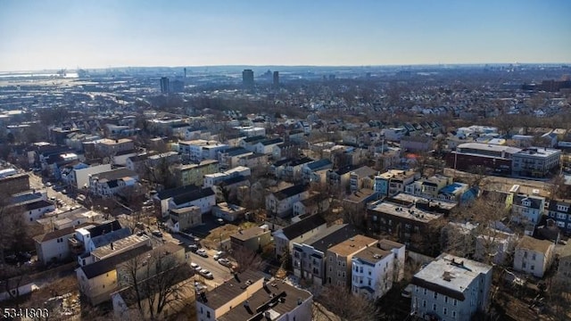 bird's eye view with a city view