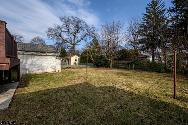 view of yard with fence