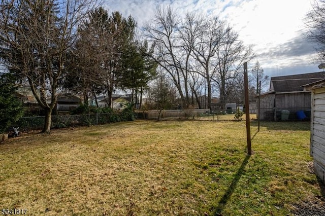 view of yard featuring fence