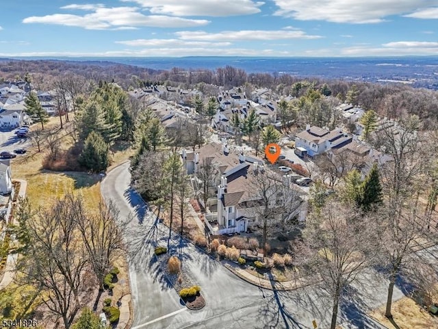 bird's eye view with a residential view and a forest view