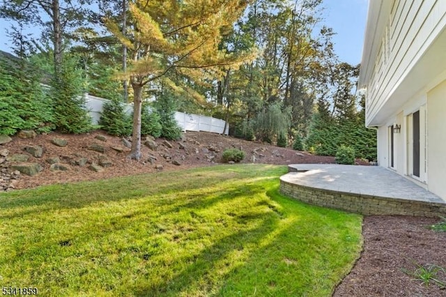 view of yard with fence