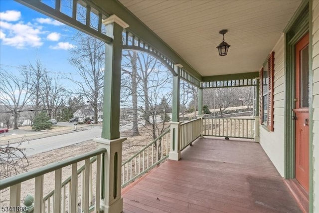 deck with a porch