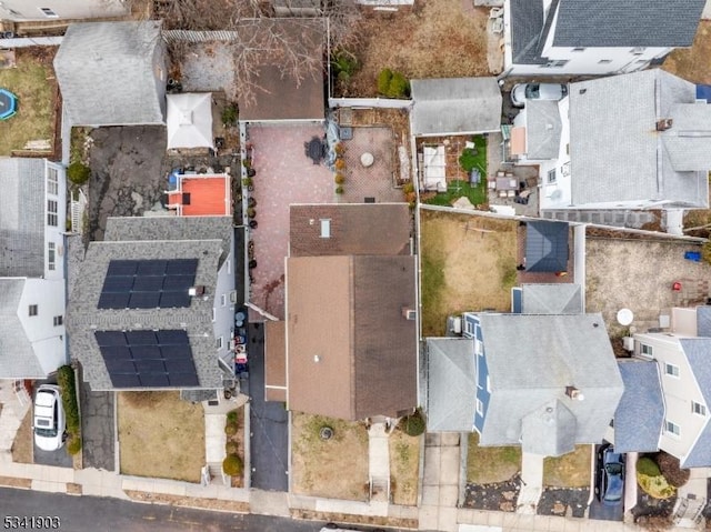 aerial view with a residential view