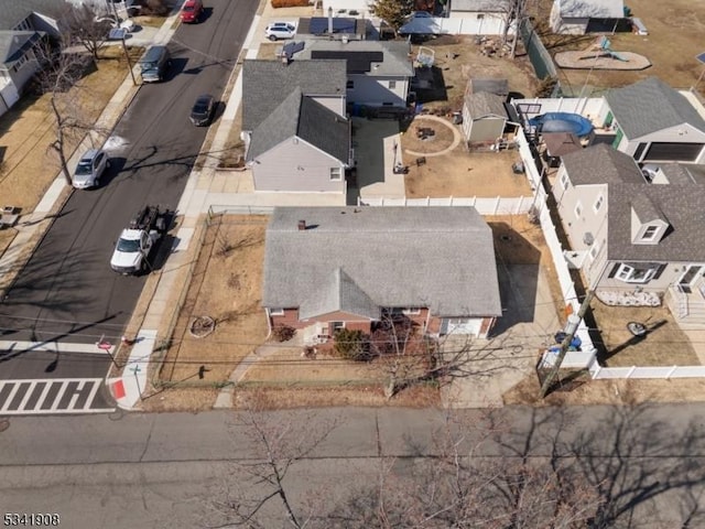 bird's eye view with a residential view