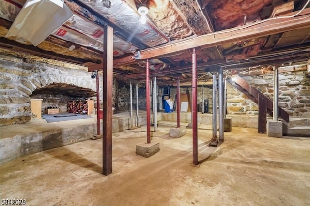 view of unfinished below grade area