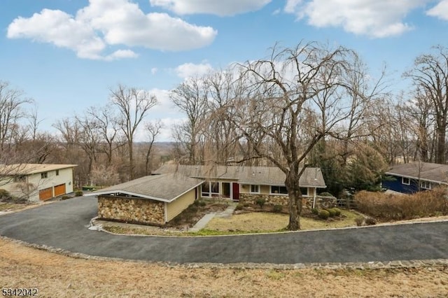 view of single story home