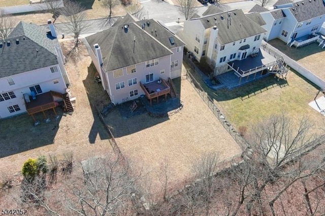 drone / aerial view with a residential view