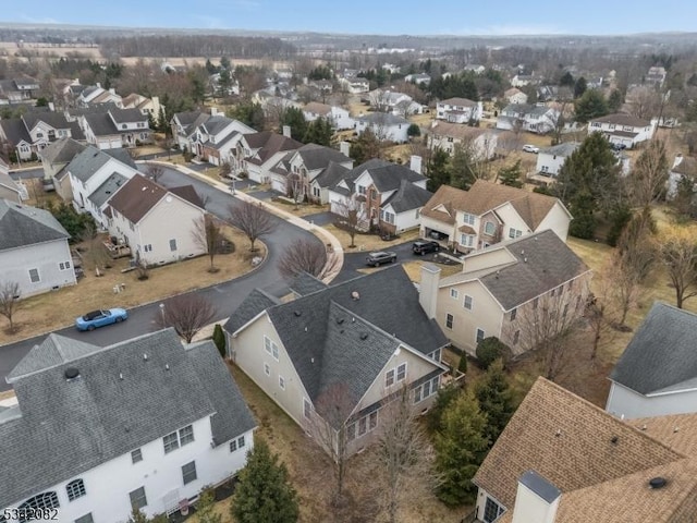 aerial view with a residential view