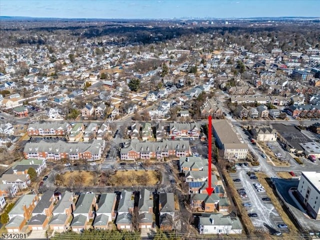 bird's eye view with a residential view