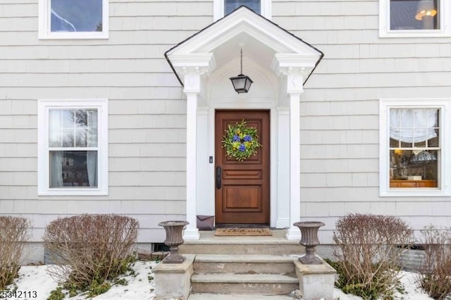 view of doorway to property