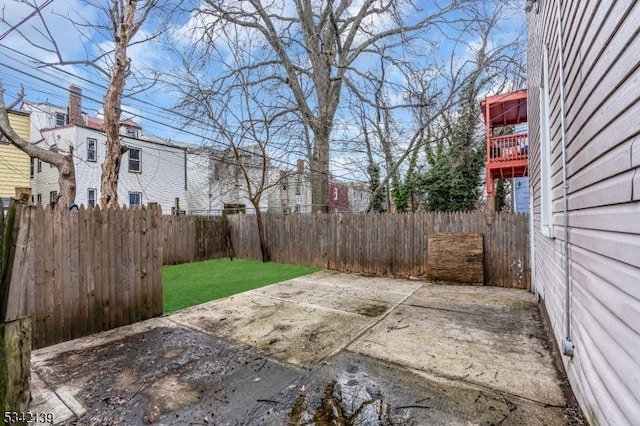 view of patio with a fenced backyard