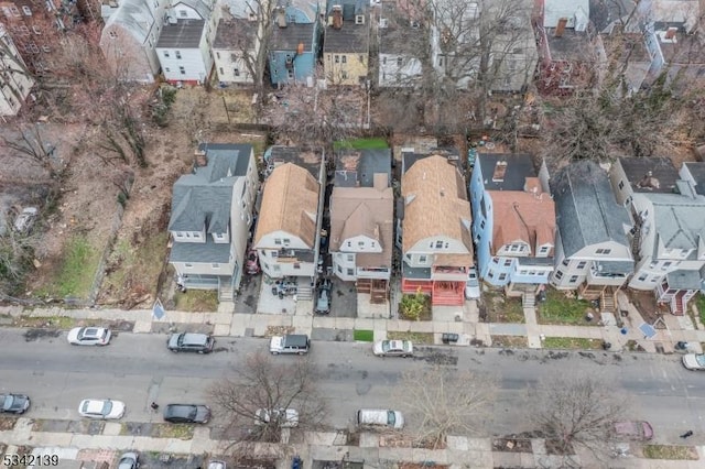 bird's eye view with a residential view