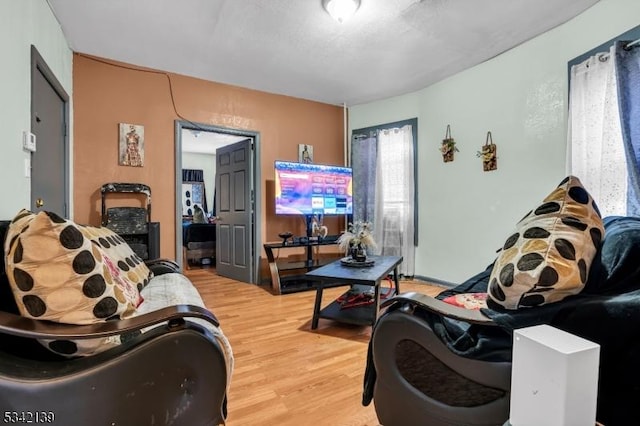 living area with light wood finished floors