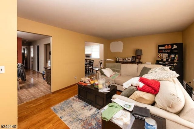 living area featuring wood finished floors