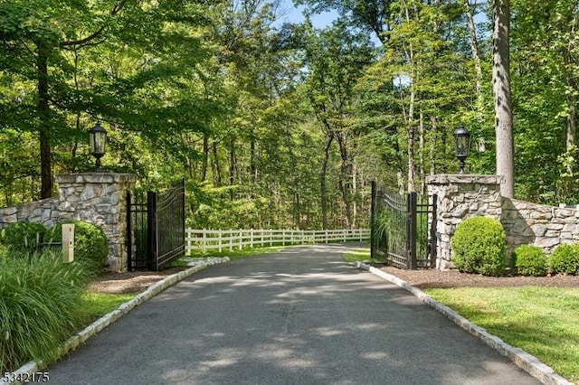 view of gate featuring fence