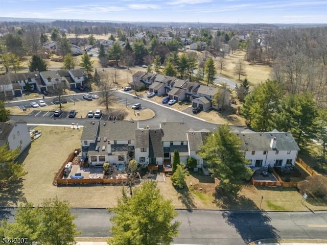 bird's eye view with a residential view