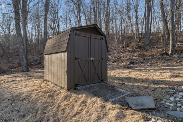 view of shed