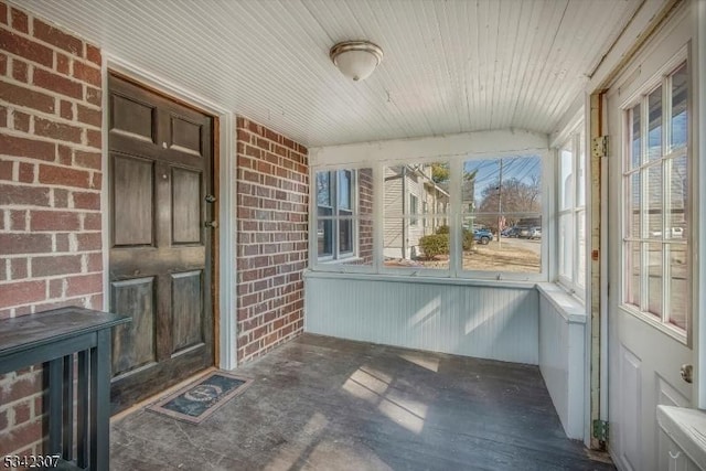 view of unfurnished sunroom