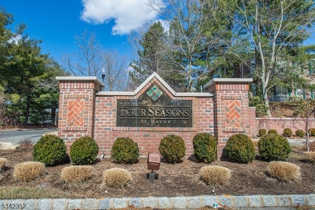 view of community sign