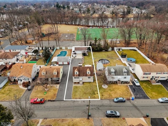 bird's eye view with a residential view