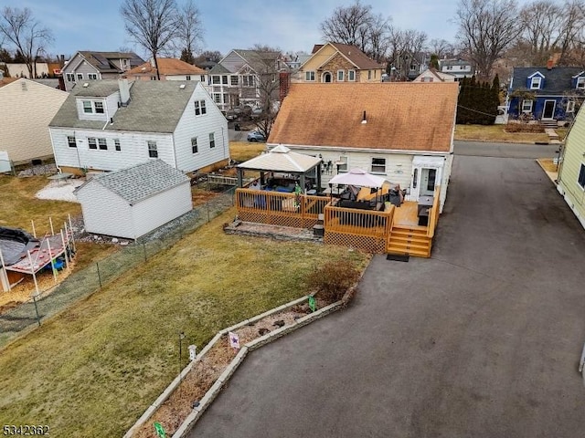 aerial view with a residential view