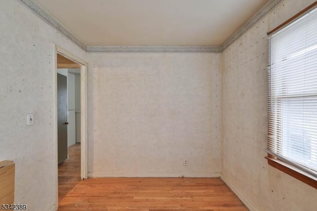 unfurnished room with light wood finished floors