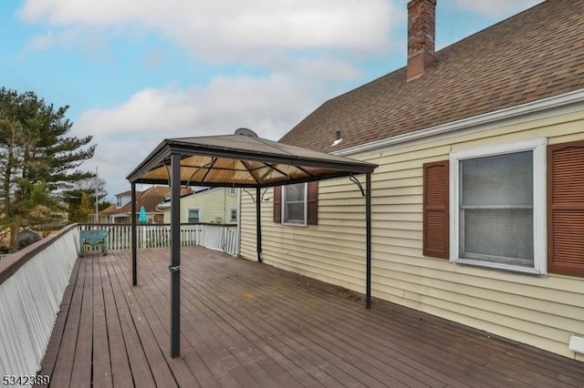 deck with a gazebo