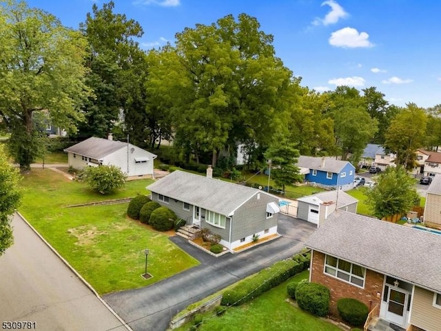 bird's eye view featuring a residential view