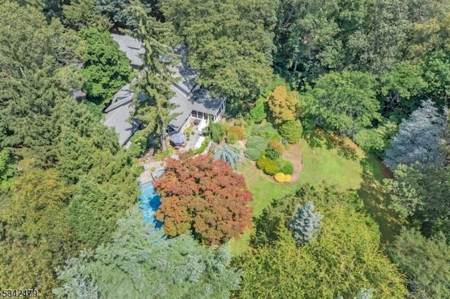 bird's eye view with a forest view