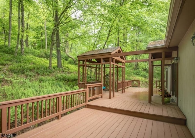 5 Apgar Way, Tewksbury Twp, NJ 08833 - deck featuring a forest view and a gazebo
