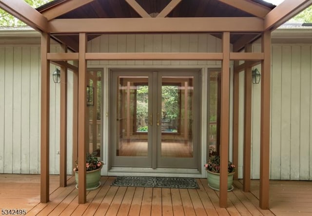 5 Apgar Way, Tewksbury Twp, NJ 08833 - doorway to property featuring french doors and a deck