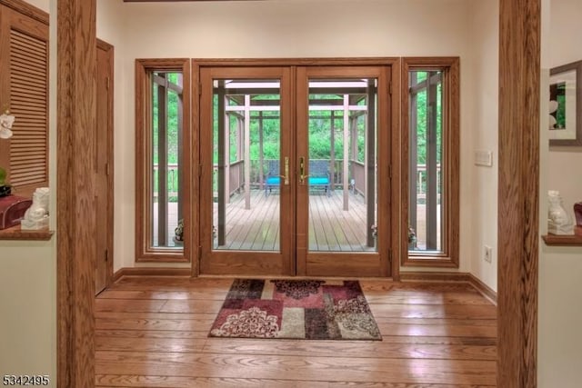 5 Apgar Way, Tewksbury Twp, NJ 08833 - foyer entrance with baseboards, french doors, and hardwood / wood-style floors